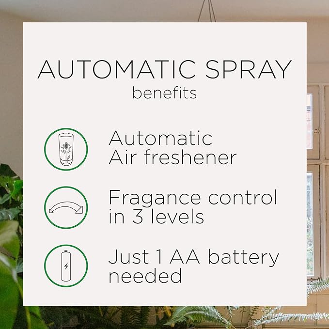 Air Wick Automatic Air Freshener Spray Refill, Lush Honeysuckle & Raspberry, Essential Oils, Odor Neutralization