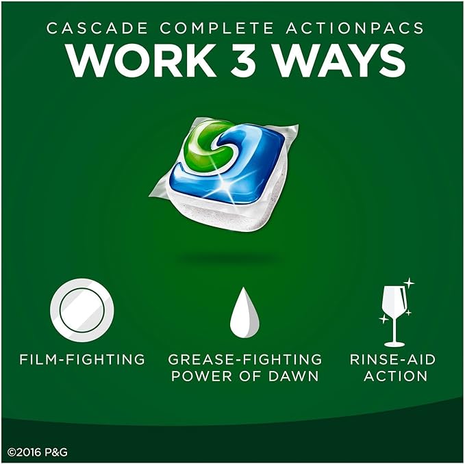 Cascade Complete Actionpacs Dishwasher Detergent, Fresh Scent, 38 Count