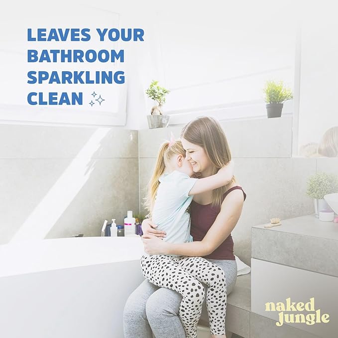 Naked Jungle Plant-Based Bathroom Cleaner and Deodorizer, Extra Strength Shower Cleaner Spray, Toilet Bowl Cleaner, Vegan Formula, No Artificial Fragrances, 24oz