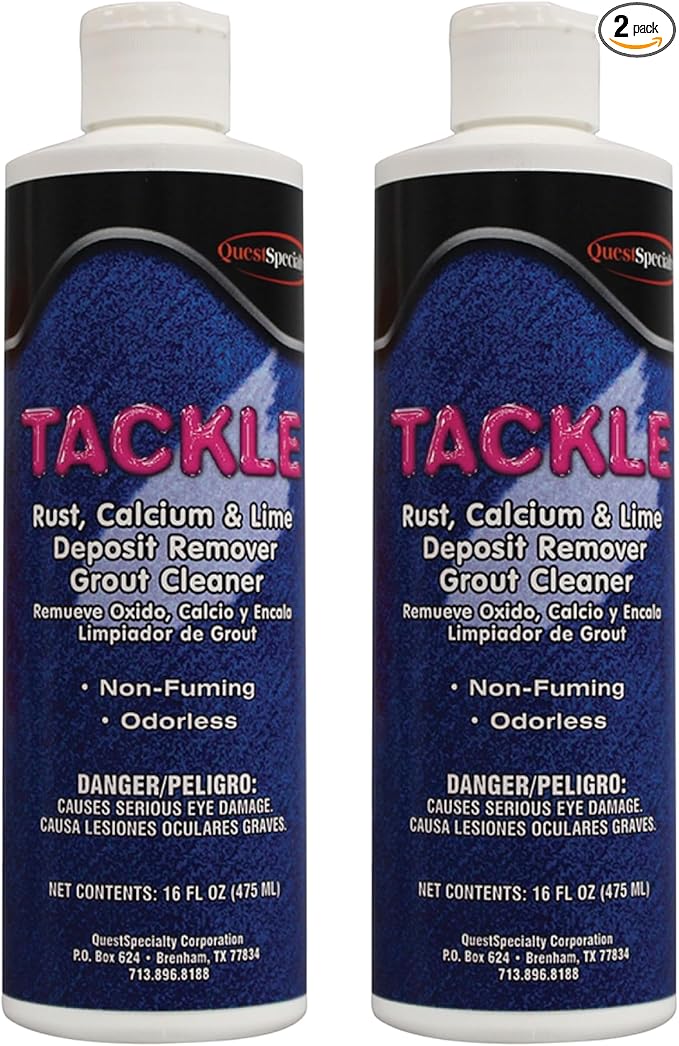 Quest 3010 TACKLE Rust, Calcium and Lime Deposit Remover; Grout Cleaner Pints (2 Pack)