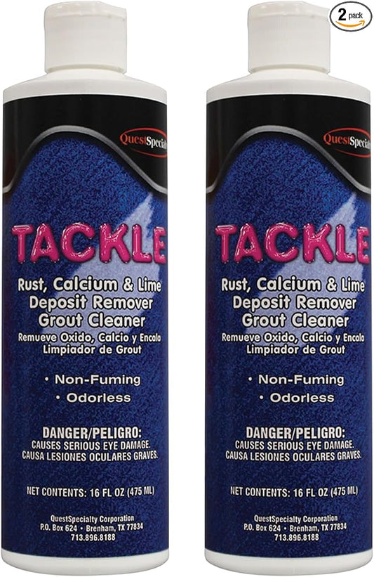 Quest 3010 TACKLE Rust, Calcium and Lime Deposit Remover; Grout Cleaner Pints (2 Pack)
