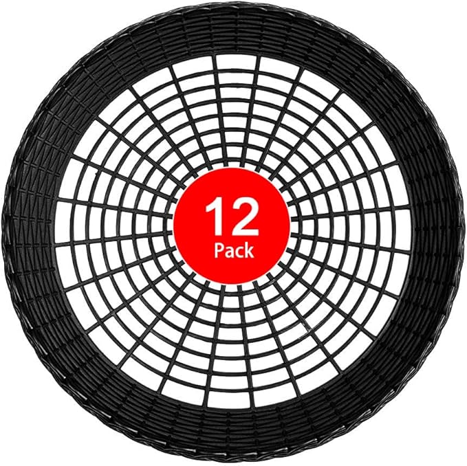 EBIGIC Paper Plate Holders, 8/12/24 Packs 9/10 Inch paper plate holders reusable Black Plastic Heavy Duty supports for Picnic Party Dinner