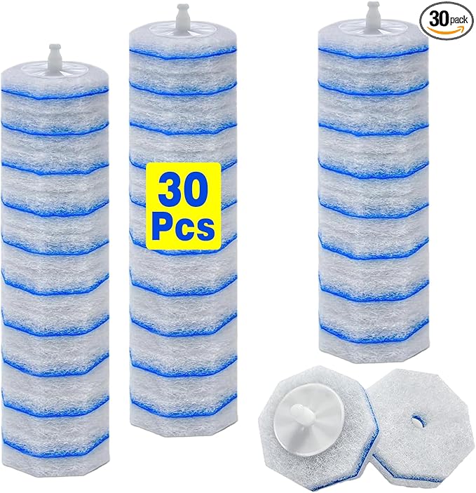 30 Toilet Bowal Wand Refills Fits for Clorox Toilet Brush Wand, Upgrade 3-Layer Disposable Bowl Cleaner Refills for Bathroom Cleaning, 3X Cleaning Power, No Falling Apart