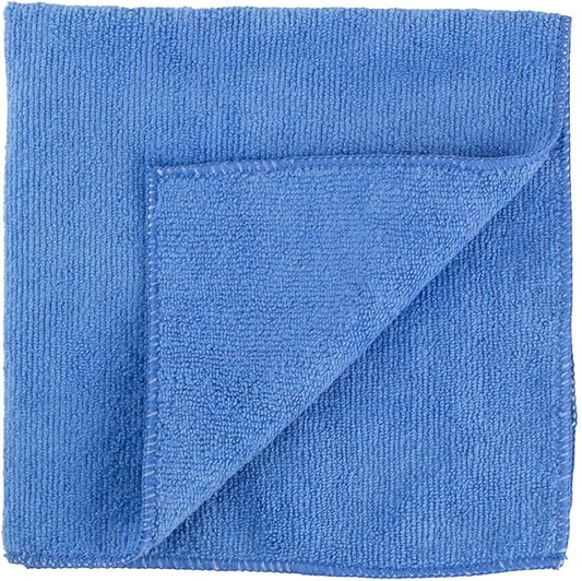 Restaurantware Clean Tek Professional 16 x 16 Inch Cleaning Cloths 100 Lint Free Microfiber Towels - Highly Absorbent Non Abrasive Blue Microfiber Cleaning Rags Reusable For All Purpose Use
