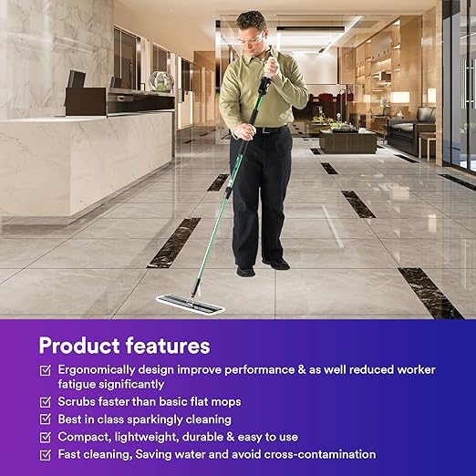 3M Easy Scrub Express Flat Mop Tool With Pad Holder, 16", 1/case