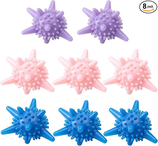 Zhehao 8 Pcs Silicone Dryer Balls Laundry Agitator Reusable Balls for Dryer or Washer 2.36 inches Reusable Wrinkle & Pet Hair Reducer for Washing Machine(Colorful)