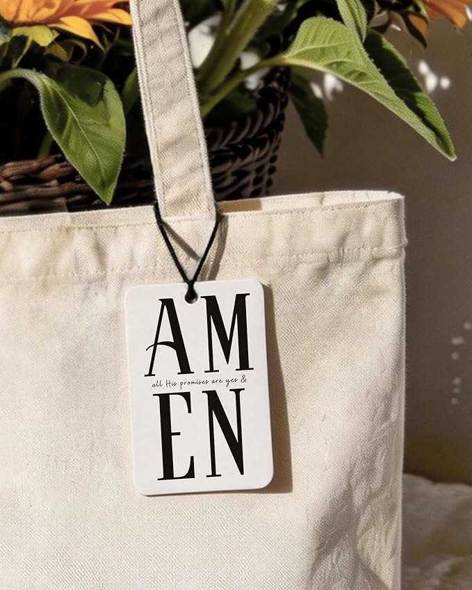 Inspirational Christian Orange Citrus Car Air Freshener 4pcs, Religious Bible Verse Christian Hanging Scents Car Accessories Interior Mirror Decor for Women Men