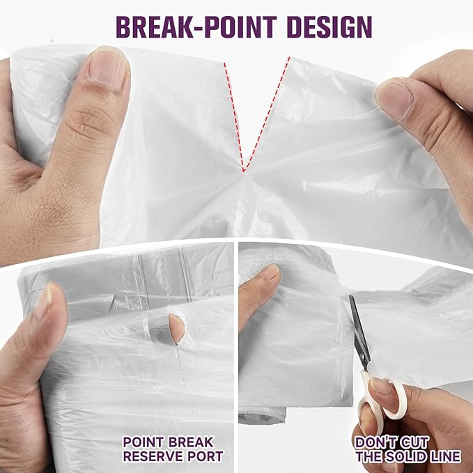 4-Gallon Trash Bag Small-Garbage-Bags With-Drawstrings - 120 Counts Unscented Tiny Size Clear White Waste Basket Plastic Liners 15-20 Liter Disposable for Office Car Bathroom Kitchen