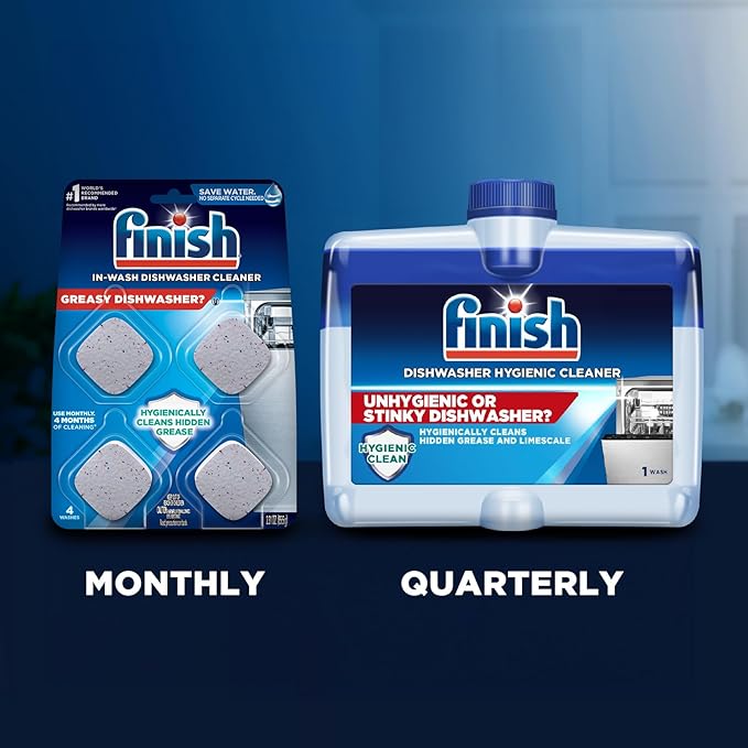 Finish In-Wash Dishwasher Cleaner: Clean Hidden Grease and Grime, 3 ct