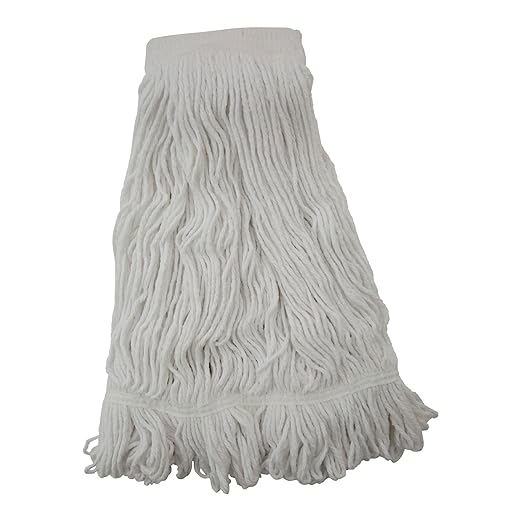 Boardwalk BWK524R Mop Head, Pro Loop Web/Tailband, Premium Saddleback Head, Rayon, 24-oz., White (Case of 12)