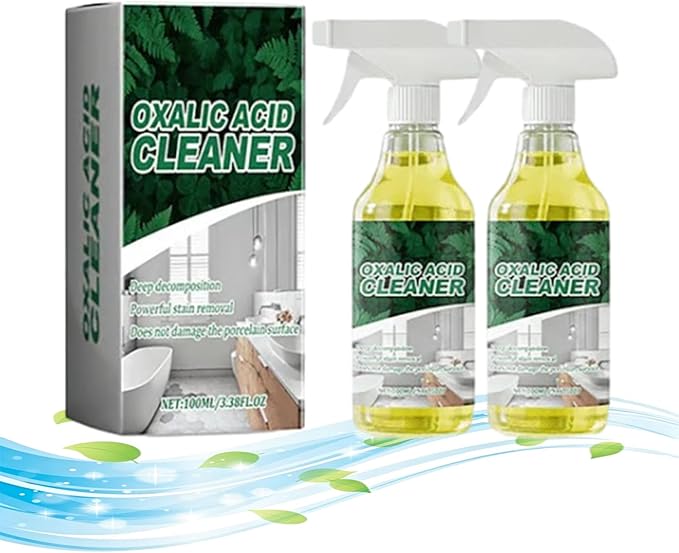Oxalic Acid Cleaning Spray 100ml, Multi-Surface Cleaning Solution for Tiles, Glass, Bathroom, Kitchen - Household Cleaning Supplies 2026 (2pcs)