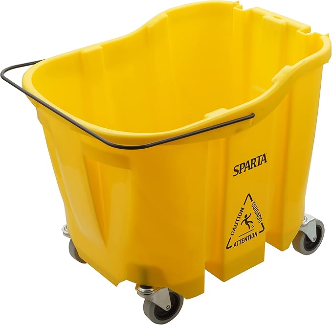 SPARTA 7690404 Omnifit Plastic Mop Bucket For Cleaning, 35 Quarts, Yellow