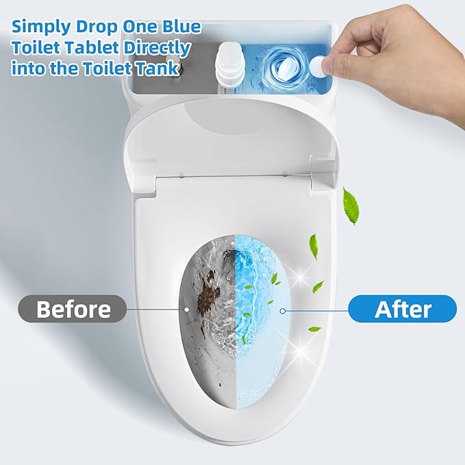 G · PEH Toilet Bowl Cleaner Tablets 40 Pack, Long-Lasting Drop-in Toilet Tank Cleaner,Fresh Scent - Deodorizing & Descaling, Continuous Cleaning for All Toilets get a Fresh Bathroom