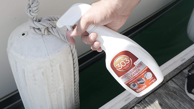 303 Products Marine Multi-Surface Cleaner, Boat Cleaner Spray for Vinyl, Canvas & Upholstery – Removes Dirt & Grime, Sunbrella Recommended, 32 oz (6-Pack)