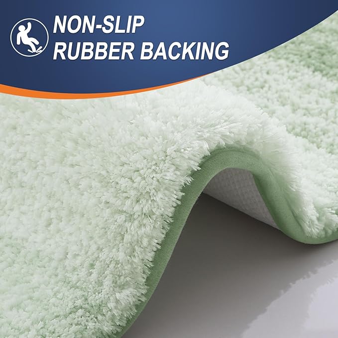 OLANLY Large Bathroom Rugs Mat 54x24, Extra Soft Absorbent Microfiber Bath Rugs, Rubber Backing, Quick Dry, Washable Bath Mats for Bathroom Floor, Tub and Shower, Home Decor Accessories, Sage Green