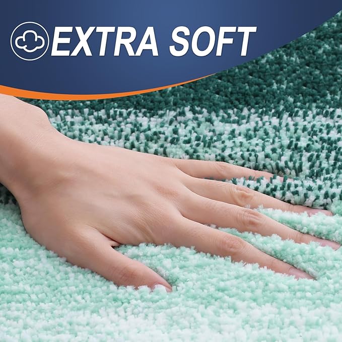 OLANLY Large Bathroom Rugs Mat 40x24, Extra Soft Absorbent Microfiber Bath Rugs, Rubber Backing, Quick Dry, Washable Bath Mat for Bathroom Floor, Tub and Shower, Home Decor Accessories, Blackish Green