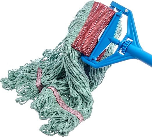 Carlisle FoodService Products 369484B09 Looped-End Mop Head With Red Band, Large, Green (Pack of 12)