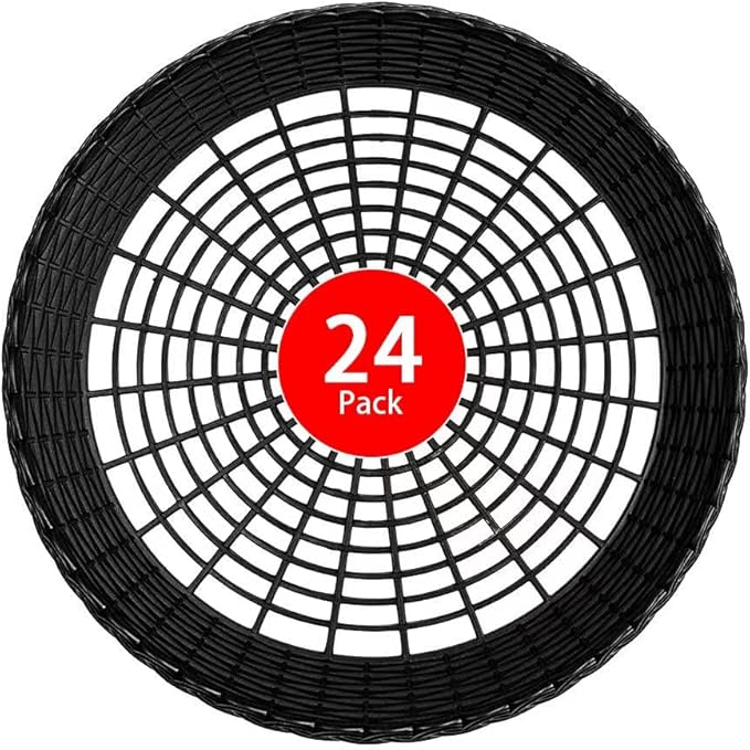 EBIGIC Paper Plate Holders, 8/12/24 Packs 9/10 Inch paper plate holders reusable Black Plastic Heavy Duty supports for Picnic Party Dinner