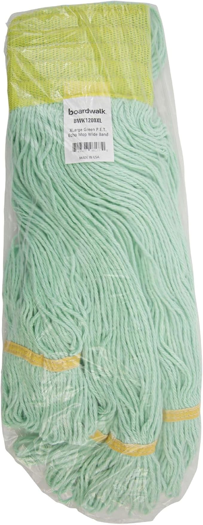 Boardwalk EcoMop Looped-End Mop Head, Recycled Fibers, Extra Large Size, Green