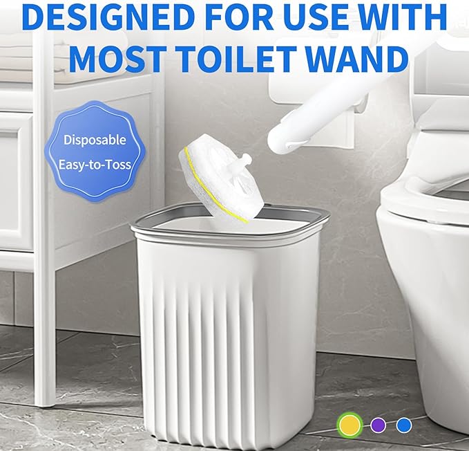 100 Count Toilet Bowl Wand Refills for Clorox, 4X Cleaning Power Toilet Bowl Cleaner Refill Pads for Clorox Wand System, Disposable Toilet Brush for Bathroom Cleaning，Light Scent