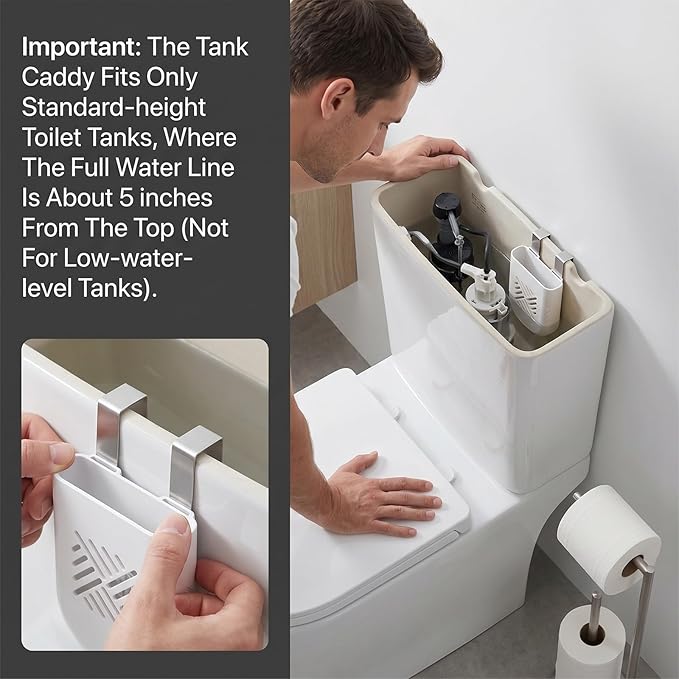 Bremorou Toilet Tank Cleaning Tablet Holder Bowl Cleaner Tablets Holder Hanging Toilets Cleaner Caddy Tablet Bracket White