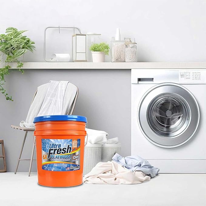 Ultra Fresh 4 Pack Liquid Laundry Detergent, 6X Platinum, 5 Gal, OXY Color Safe Bleach Alt™ - Household Cleaning Supplies and Accessories for Clothing and Fabric Items