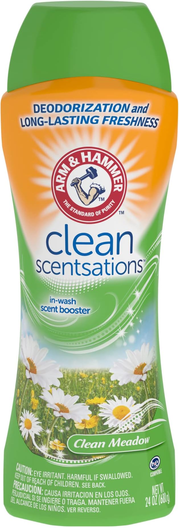 ARM & HAMMER Clean Scentsations In-Wash Scent Booster, Laundry Scent-Booster Clean Meadow scent, 24 Oz (Pack of 2)