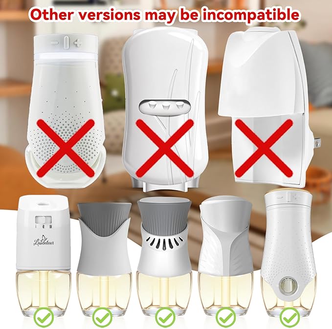 Plug In Scented Oil Refill, Essential Oil Air Freshener Refills – 8 Count Aromatherapy Oils with Citrus, Floral Fruity & Woody Notes, Compatible with Air Wick & Glade Plug In (Not for Glade Plus)