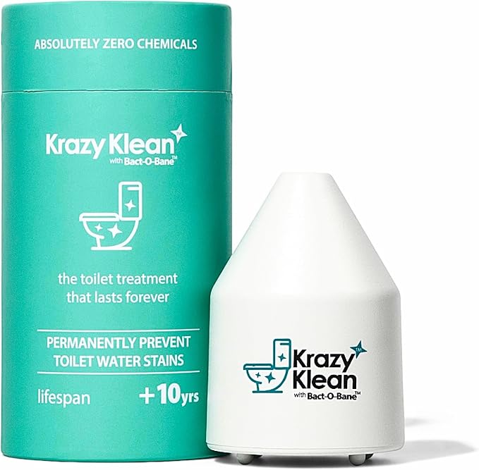 Krazy Klean Automatic Toilet Tank Cleaner - Continuous Flush Cleaning System - Helps Reduce Buildup & Stains - Easy Install, No Daily Scrubbing - 1 Count