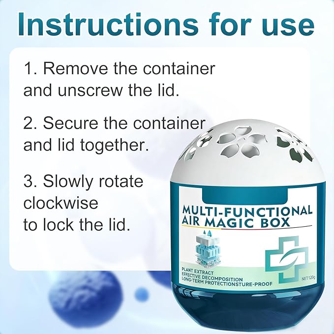 Indoor Air Purification Dust Removal Magic Box,Multi Functional Air Magic Box,Automatic Dust Collection Air Box for Home,Plant Extract Formula,No Electricity & Noise,For Any Room(120g)