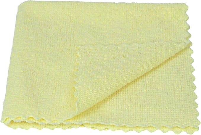 Restaurantware-Clean Tek Professional 11.81 x 11.81 Inch Microfiber Rags In a Box, 25 Absorbent Cleaning Cloths - No-Scratch, Yellow Microfiber Reusable Edgeless Cleaning Towels, Leaves No Streak