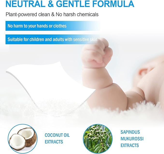 Binbata Laundry Detergent Sheets, Up To 128 Loads Hypoallergenic Eco-Friendly Unscented Biodegradable Plastic Free Liquidless Sheets Suitable for Sensitive Skin