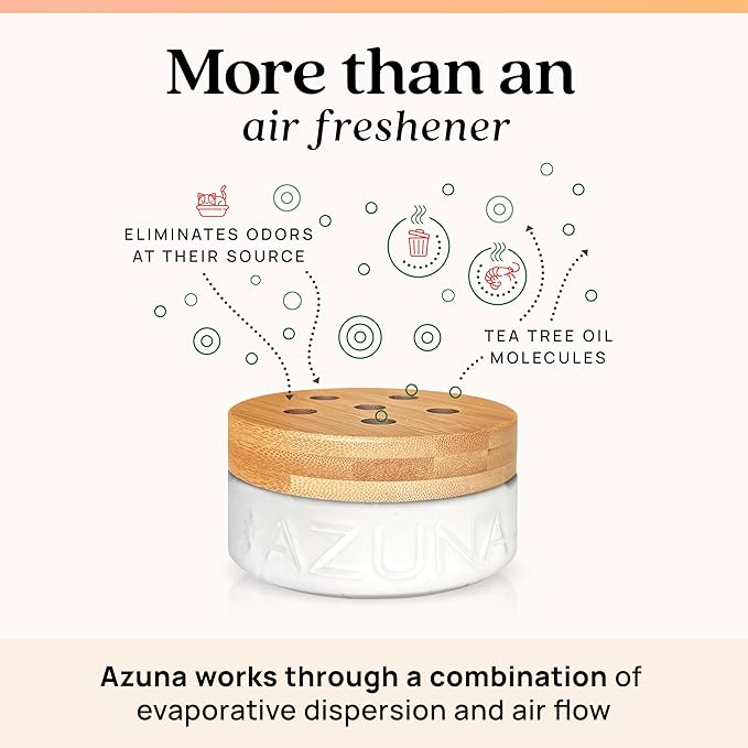 Azuna Air Freshener and Odor Eliminator for Strong Odor Gel 24oz Refill Pouch with Tea Tree Oil | Plant-Based & Long Lasting | Pet, Smoke, Home and Bathroom | Simply Citrus | Lasts 60–90 Days