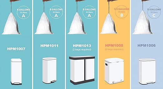 happimess 8 Gallon (30L) Drawstring Trash Bags, Unscented, Clear, Heavy Duty LDPE Liners for Kitchen and Household, Custom Fit 100 Count (5 Packs of 20 Liners) HPM3000A-C-5SET