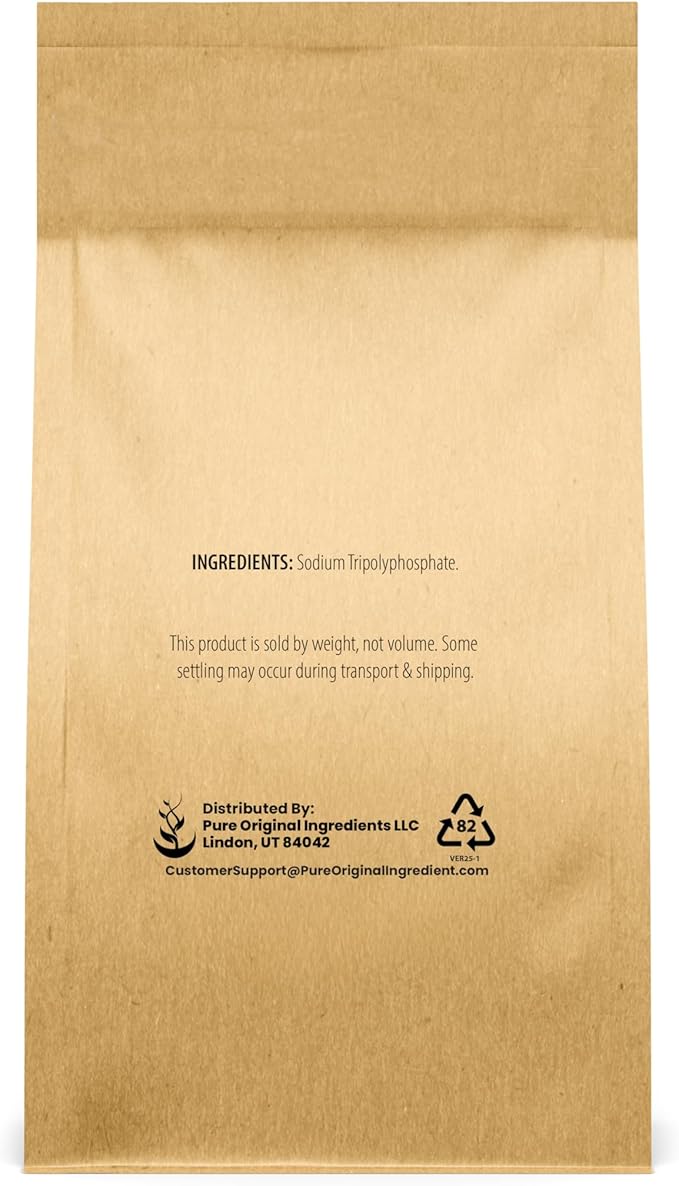 Pure Original Ingredients Sodium Tripolyphosphate (2.5 lb) Powerful Cleaning Agent, Water Softener, Laundry Additive