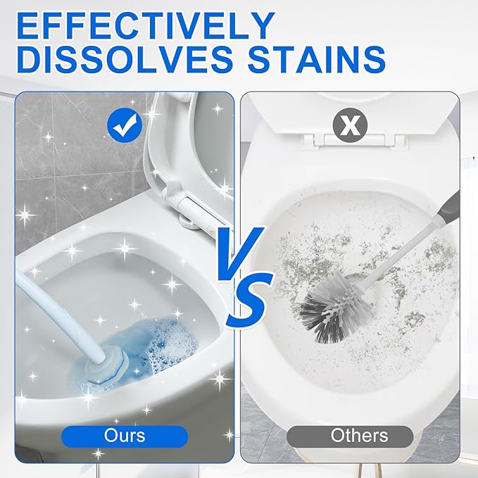 120 Count Toilet Bowl Wand Refills for Clorox, Disposable Head Compatible with Clorox Toilet Bowl Wand Cleaning System, Upgrade Fiber Bowl Cleaner Brush for Closestool Cleaning.