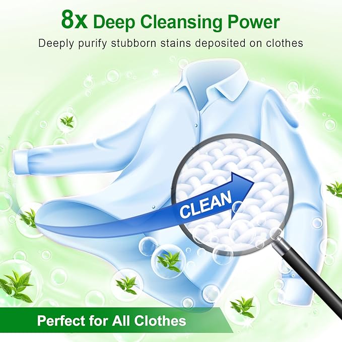 Binbata Laundry Detergent Sheets - Up To 128 Loads, Hypoallergenic, Eco-Friendly Forest Scent, Biodegradable, Plastic Free, Liquidless Laundry Sheets Suitable for Sensitive Skin