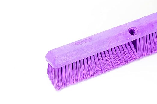 SPARTA Omni Sweep Plastic Push Broom Head, Heavy Duty, Industrial Broom With Color Code System For Outdoor, Indoor, Garage, Concrete, Patio, Kitchen, Bathroom, 18 Inches, Purple