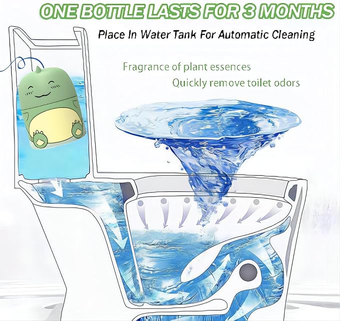 Toilet Bowl Cleaner Bottle Krazy Klean Pro Toilet Cleaner Cute Dinosaur Cleaning Odor Removal Stain Removal Makes Toilet Bowls Look New with a Light Fresh Scent- Green
