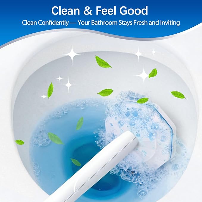64 Count Toilet Wand Refills Compatible with Clorox Toilet Wand, Disposable Toilet Brush Heads, 5X Cleaning Power, Tear-Resistant, Fresh Scent