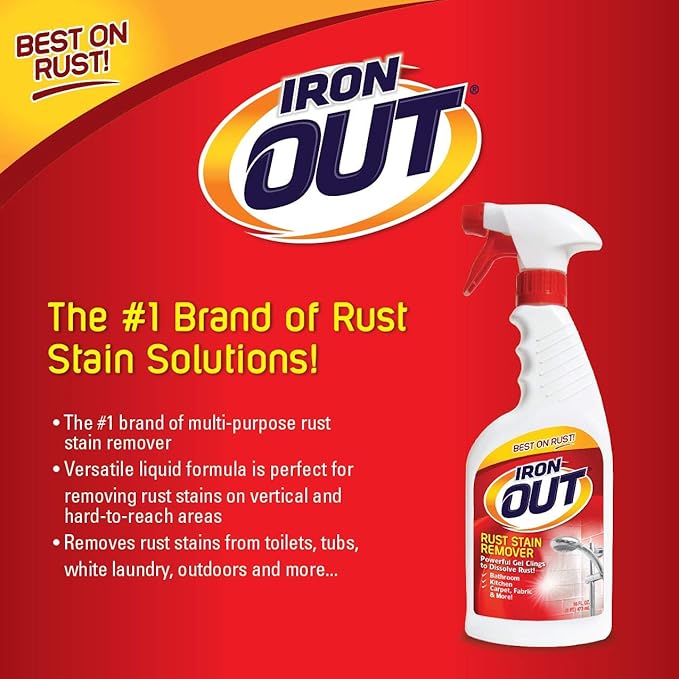 Iron Out Rust Stain Remover Spray Gel, 16 Fl. Oz. Bottle 2 Pack, n/a