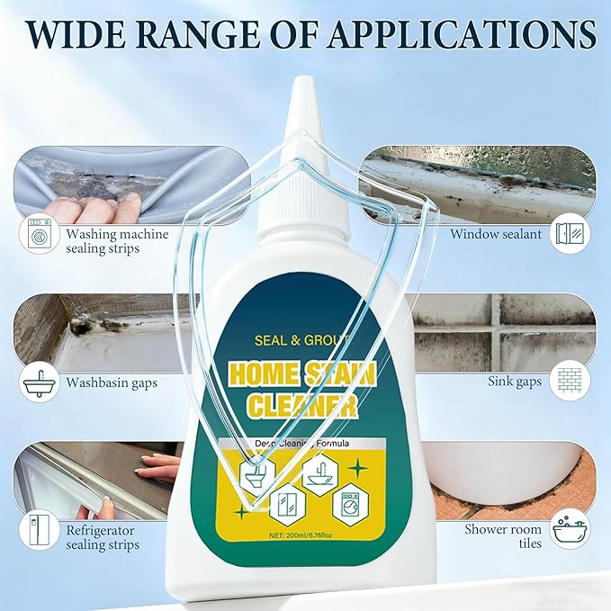 KLIFE Home Stain Cleaner Gel, Home Remover Gel, Deep Cleaning Gel for Tile Gaps, Washing Machine, Refrigerator Strips, Home Kitchen Sinks, Wall & Shower Stains - 6.76 Fl oz