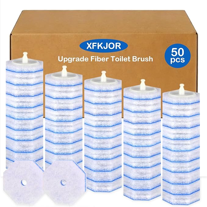 50 Count Toilet Wand Refills for Clorox ToiletWand - Upgrade 3-Layer Thickened Toilet Brush, Toilet Bowl Cleaners with 5X Cleaning Power, No Falling Apart | 360° Efficient Cleaning