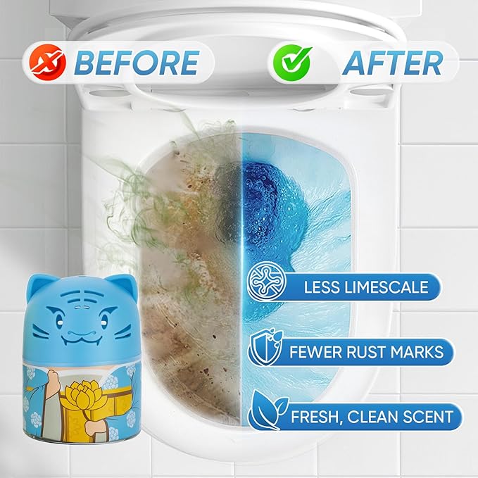3 Pack Long-Lasting Toilet Bowl Cleaner, Automatic Blue Water Toilet Cleaner, Limescale & Rust Reducer, Household Bathroom Toilet Cleaner(Patented).
