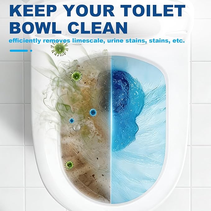 Automatic Toilet Bowl Cleaner, Long-Lasting Toilet Bowl Cleaner Tablets-Toilet Tank Cleaner For Stain Prevention & Odor Removal- Up To 3 Months Each Bottle, 2 Count