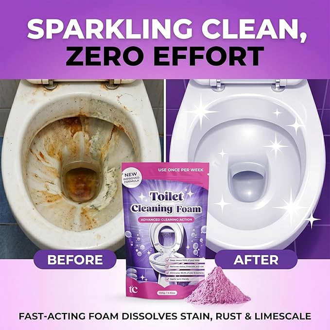 Fizz Clean Toilet Bowl Cleaner, Insta-Action Fizzclean Foam for Sparkling Clean Toilet with Zero Effort, for Busy Families and Homeowners Looking Deep Cleaning (1)