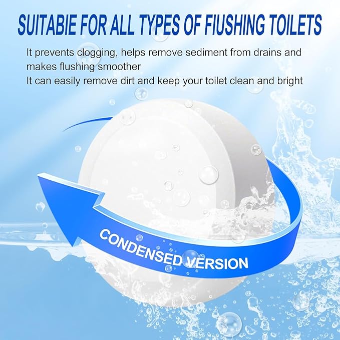 Automatic Toilet Bowl Cleaner Tablets, 50 Pack - Bleach Formula, Descale & Deodorize - Tank Drop-In Tablets for Tough Stain & Limescale Removal, Fresh Scent, Septic Safe, Works with Most Toilets-like