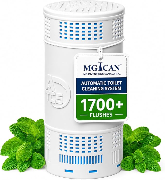 MGICAN Patented Automatic Toilet Bowl Cleaner System (ATCS) 1700+ Flushes - Non Toxic Toilet Bowl Cleaners for Hard Water Stains - UL-Certified Toilet Cleaner 1 Year Supply (1 Pack)