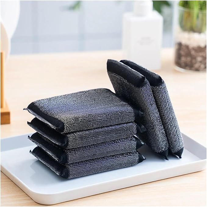6pcs Double-sided Kitchen Dishwashing Sponge Household Cleaning Wipe Scouring Pad Supplies Tools