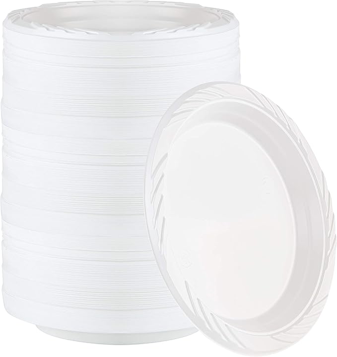 800 Count Disposable 7 Inch White Plastic Plates